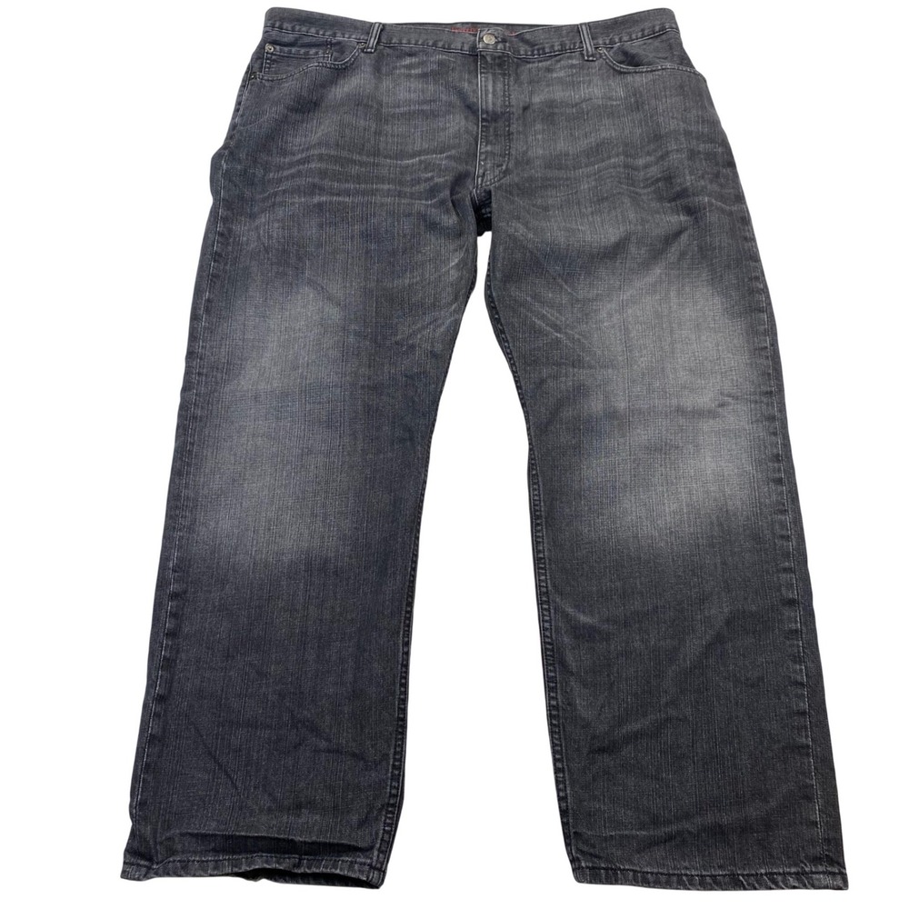 Levi's 559 Relaxed Straight Jeans Mens 46x32 Black Gray Faded Denim Read